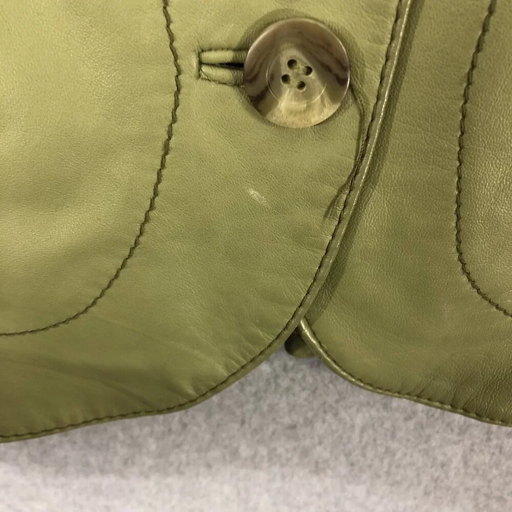 Vintage Y2K Wilsons Leather Green Leather Jacket Size Small - Picture 4 of 10